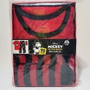Disney Mickey 90 Year Anniversary Men's Red and Black Sleep Set XL